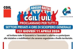 Manifestazioni in programma in Sicilia l’11 aprile, giorno dello sciopero generale nazionale dei settori privati indetto da Cgil e Uil